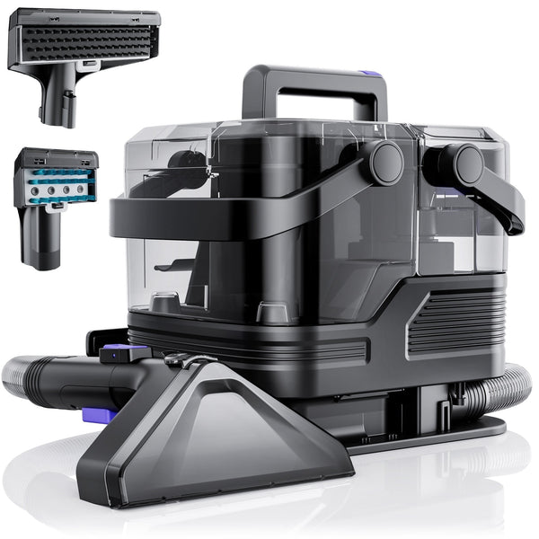 Inolait Portable Carpet Cleaner Machine 20Kpa Powerful Upholstery Cleaner Machine 66oz Large Water Tank with Brush for Pets Stairs Black