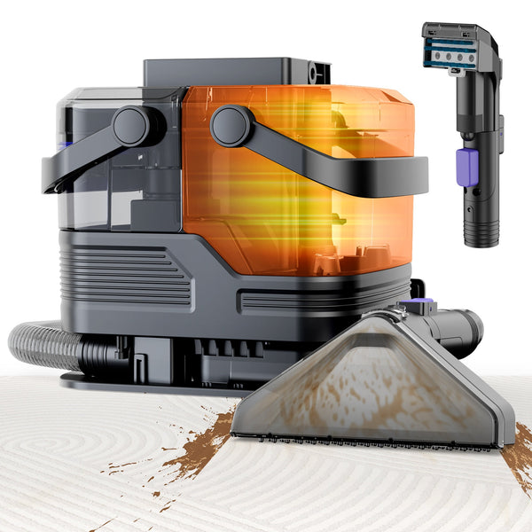 Inolait Portable Carpet Cleaner Machine 20Kpa Heating Powerful Upholstery Cleaner Machine 66oz Large Water Tank for Pets Stairs Black