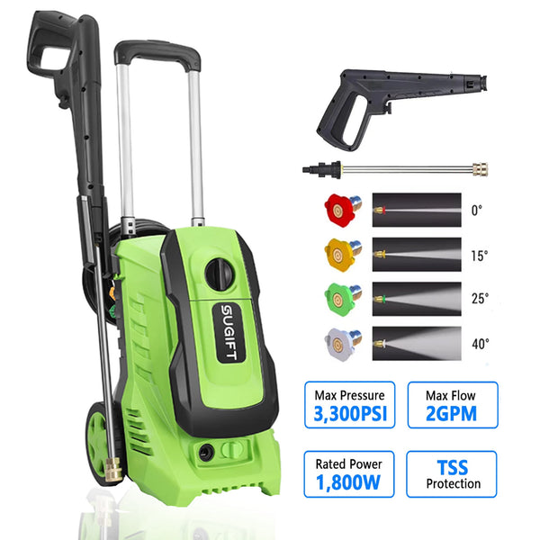 Inolait Electric Pressure Washer, 3300 PSI Max, 2.0 GPM Max