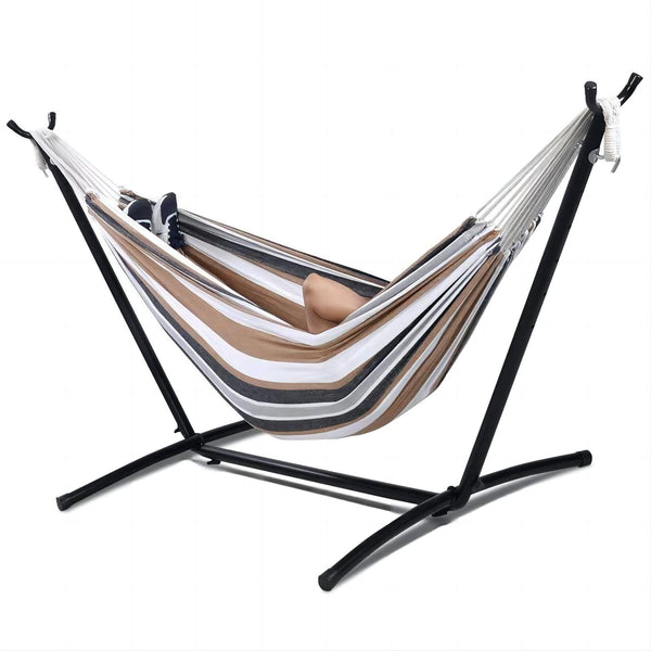 Inolait Portable Double Hammock with Stand Outdoor Patio 2 Person with Carrying Bag