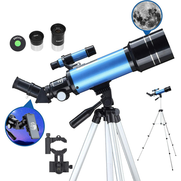 Inolait Telescope for Kids Beginners 70mm Aperture 400mm Astronomical Refractor Telescope-Blue