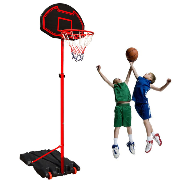 Inolait Basketball Hoop 5.2 ft. - 7 ft. Height Adjustable Portable Basketball Hoop System, Black
