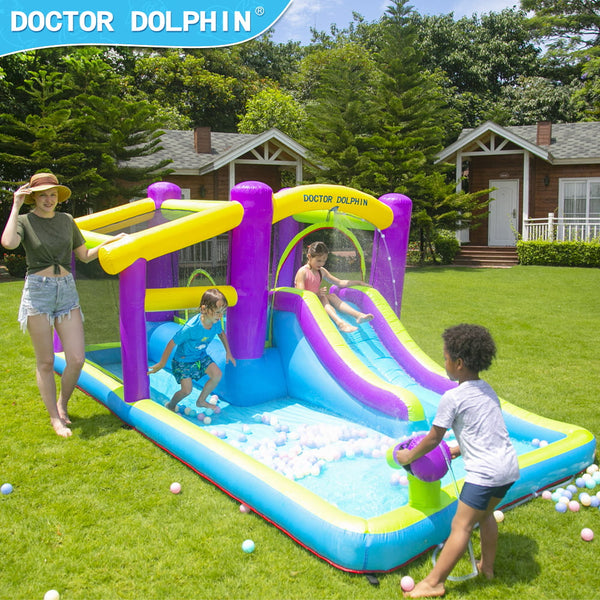 Inolait Inflatable Water Slide Kids Bounce House 420D oxford with 450W Air Blower