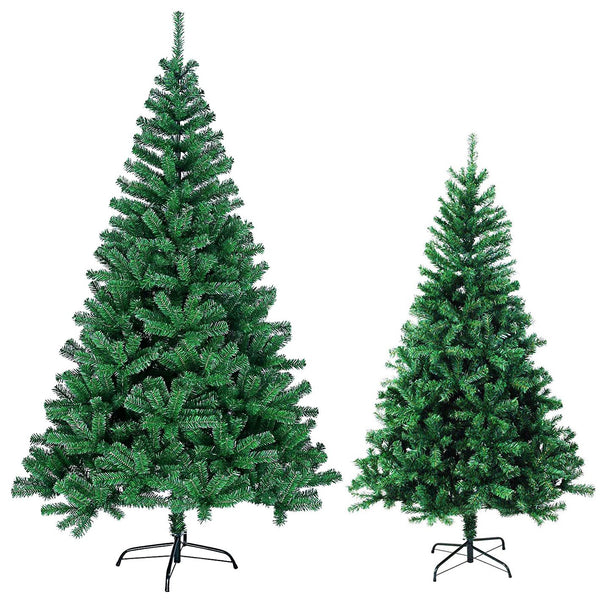 Inolait 6ft Premium Christmas Tree, Pine Hinged Artificial Holiday Tree W/ 1000 Tips, Metal Base - Green