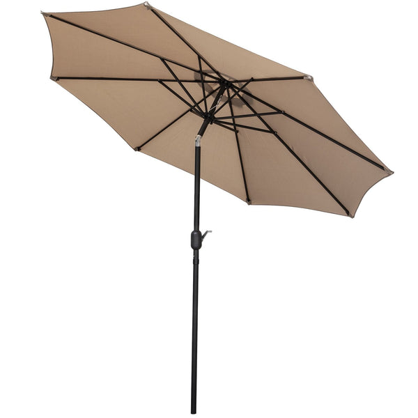 Inolait Outdoor Market Table Umbrella with Push Button 9 ft Patio Umbrella Tilt Crank, Garden / Backyard / Pool