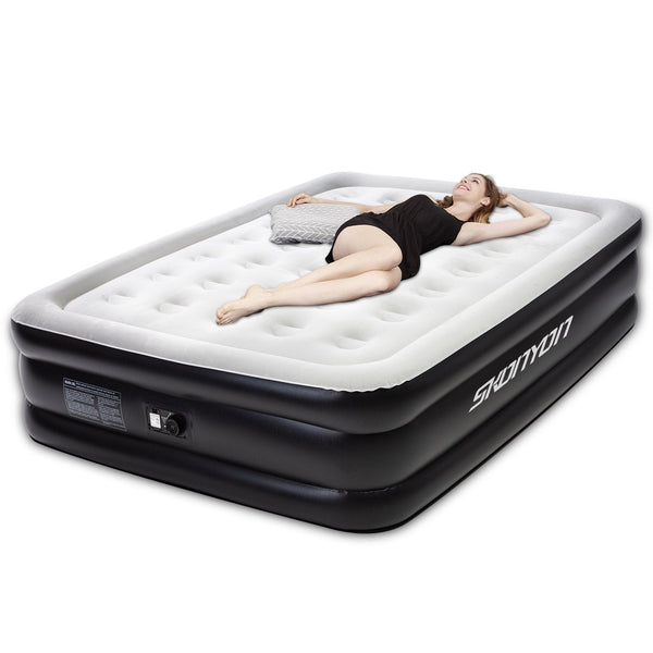 Inolait Air Mattress Queen Size Air Bed with Built-in Pump Deluxe Air Bed Double Queen Size Air Bed