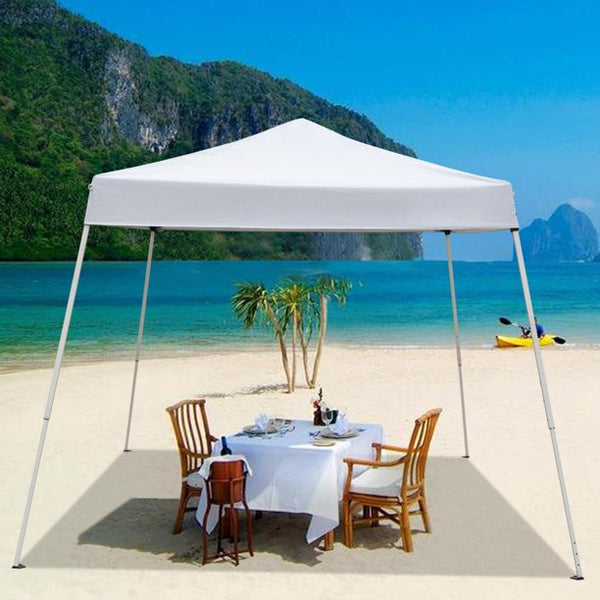 Inolait 10'x10' Instant Canopy Pop up Wedding Party Tent Folding Gazebo Beach Canopy White with Carry Bag