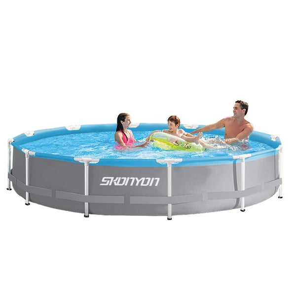 Inolait Swimming Pool 12x 30 in Outdoor Round Frame Above Ground Swimming Pool