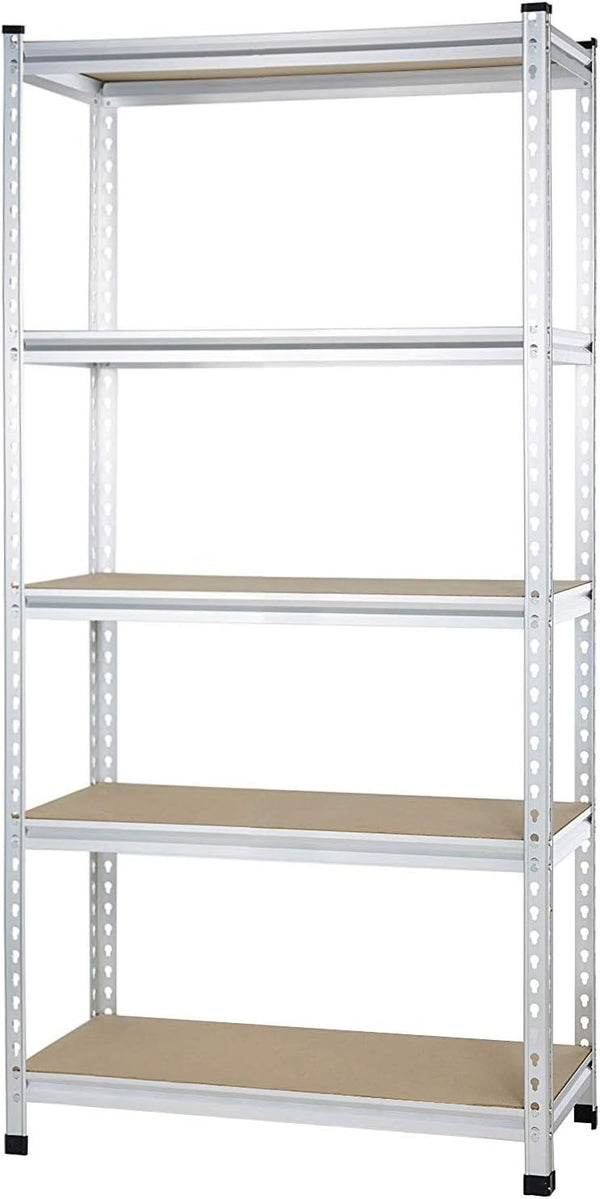 Medium Duty Storage Shelving Double Post Press Board 5 tier Shelf, Aluminum