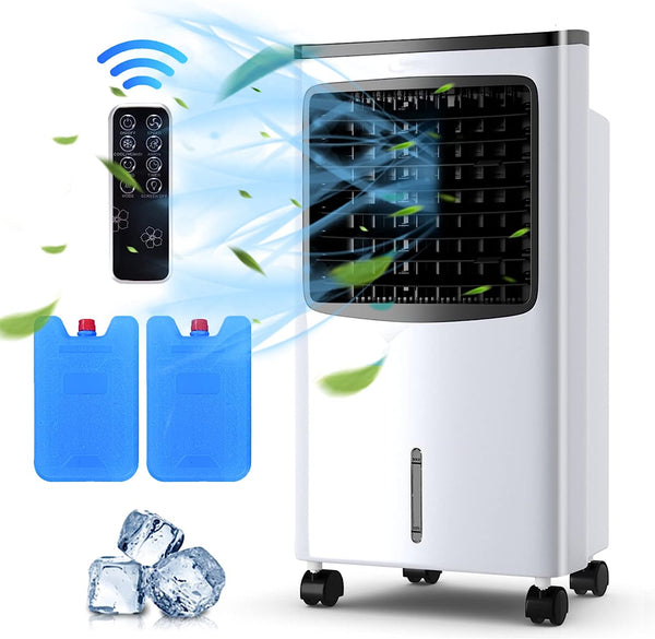 Evaporative Air Cooler, 3-in-1 Swamp Cooler with Remote Control,Portable Air Cooling Fan for Room Bedroom Home Office