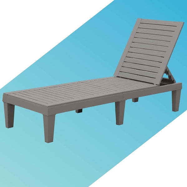 Poolside Lounge Chairs, Aluminum Patio Chaise Lounge Outdoor Rust Proof Pool Chairs, No Assembly Poolside Chaise Loungers Sun Bathing Lay Flat Deck Lounging Chairs