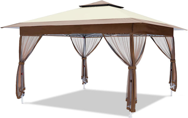 Gazebo Outdoor Pop up Canopy Tent with Curtains and Shelter for Patio, Party Backyard