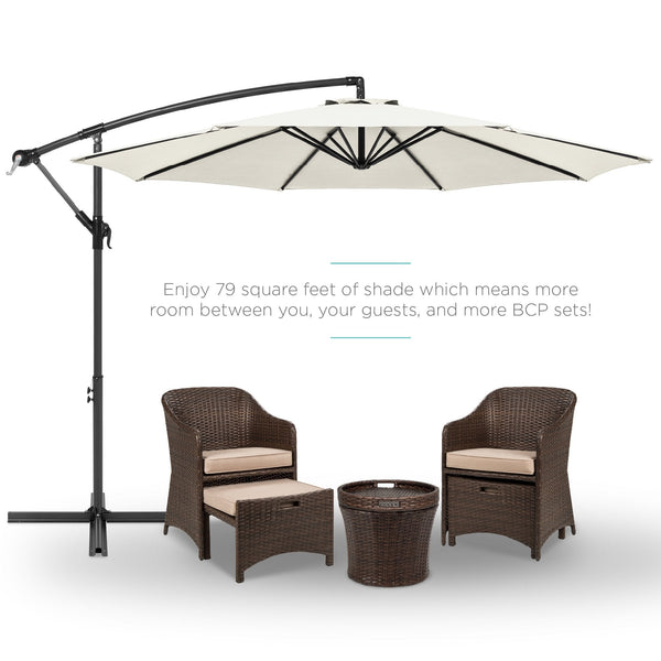 Inolait 10ft Offset Hanging Outdoor Market Patio Umbrella