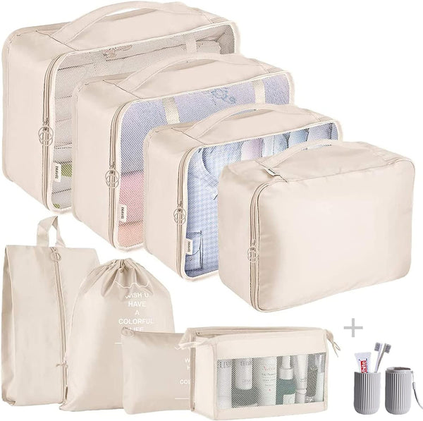 8 Set Packing Cubes Luggage Packing Organizers for Travel Accessories