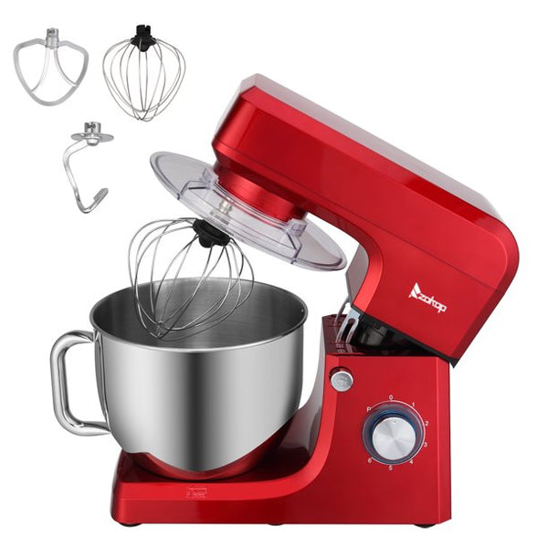 Inolait Stand Mixer 7.4 QT 6 Speed Tilt-Head Food Mixer with Handle Red