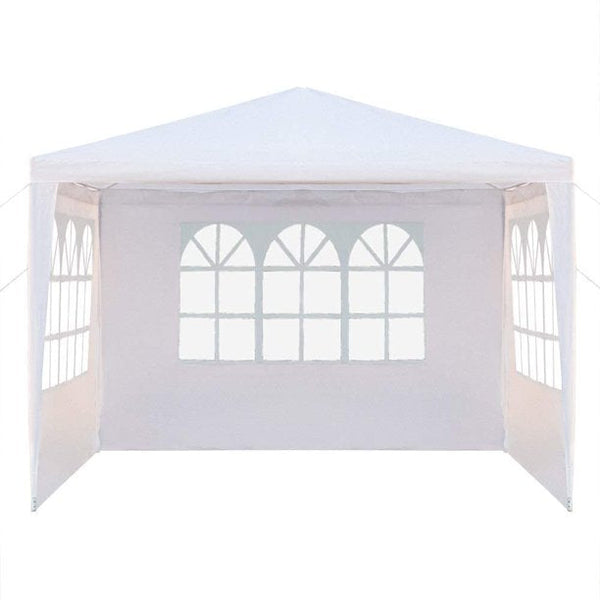 10' x 10' Outdoor Canopy Waterproof Gazebo Party Wedding Tent,Sunshade Shelter Canopy Gazebo with 3 Removable Sidewalls,White