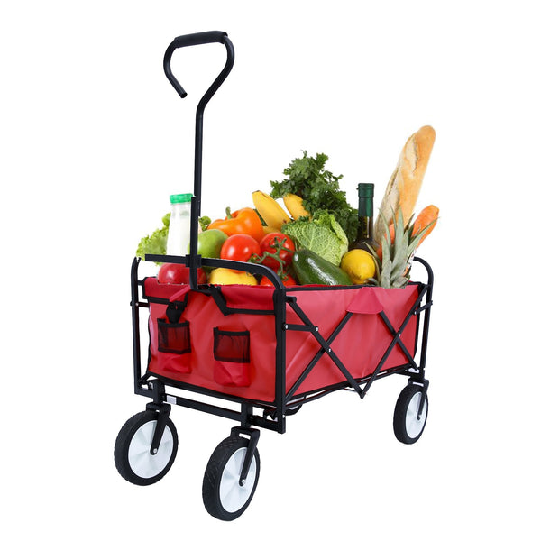 Inolait Folding Garden Shopping Beach Cart Red