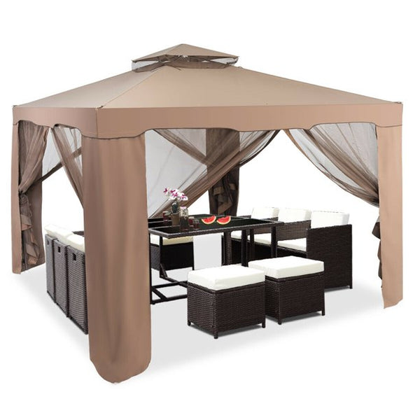 Inolait 10'x 10' Canopy Gazebo Tent Shelter W/Mosquito Netting Outdoor Patio