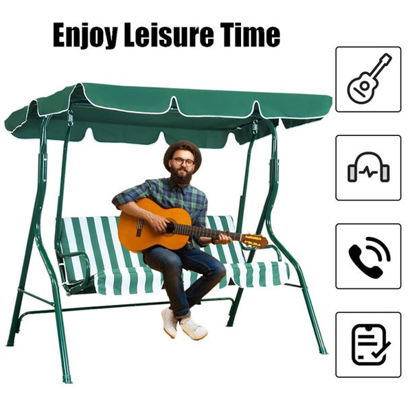 Inolait Outdoor Patio Swing Chair Canopy Swing with Removable Cushion